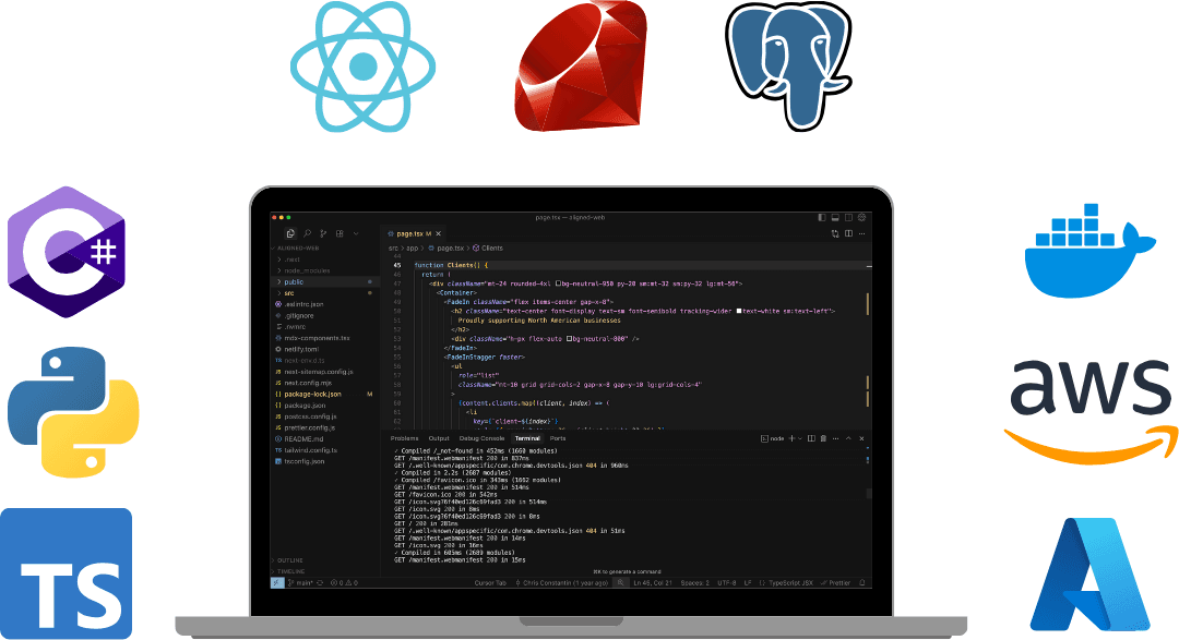 Technology stack icons