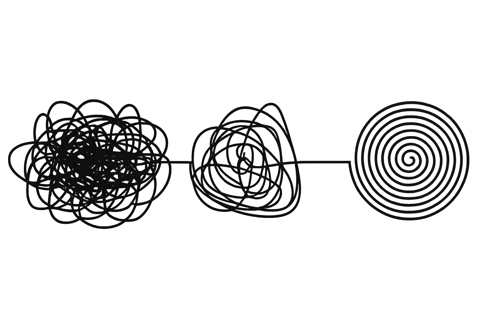 Visual representation of legacy application modernization - from complex tangled systems to organized clarity